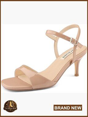 Kitten Heels Open Toe Ankle Strap Low Heel Sandals Party Wedding